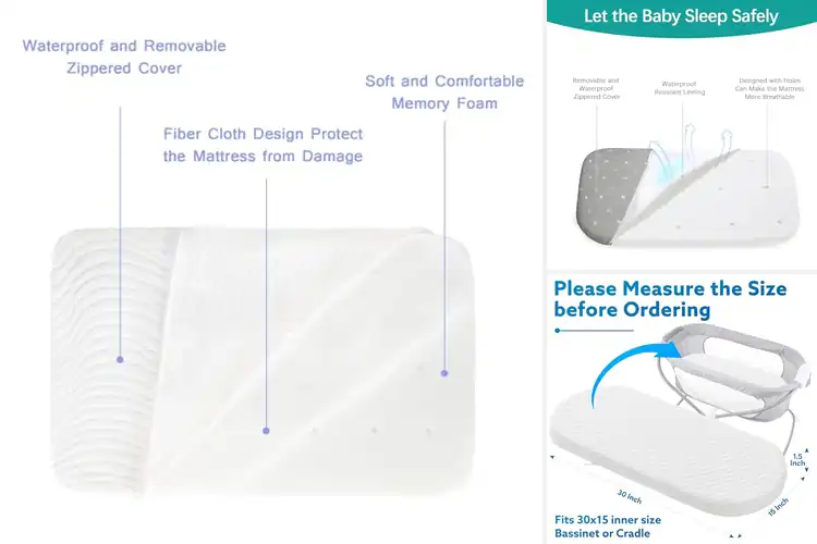 Detailed view of Best 1-Inch Bassinet Pad: Top Picks for Cozy Baby Sleep