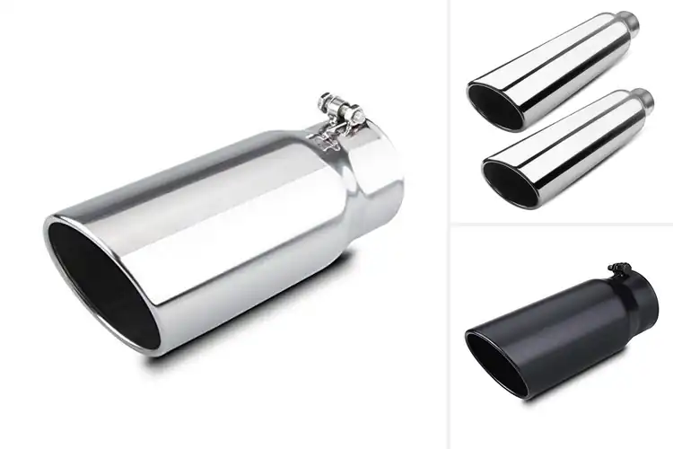 Detailed view of Best Angle Cut Rolled Design Exhaust Tip