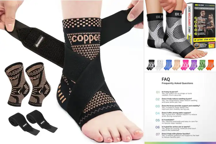 Detailed view of Best Ankle Compression Sleeves