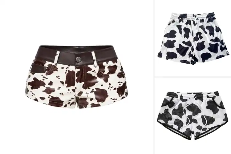 Detailed view of Best Cow Print Shorts: Bold, Comfortable Style Upgrade