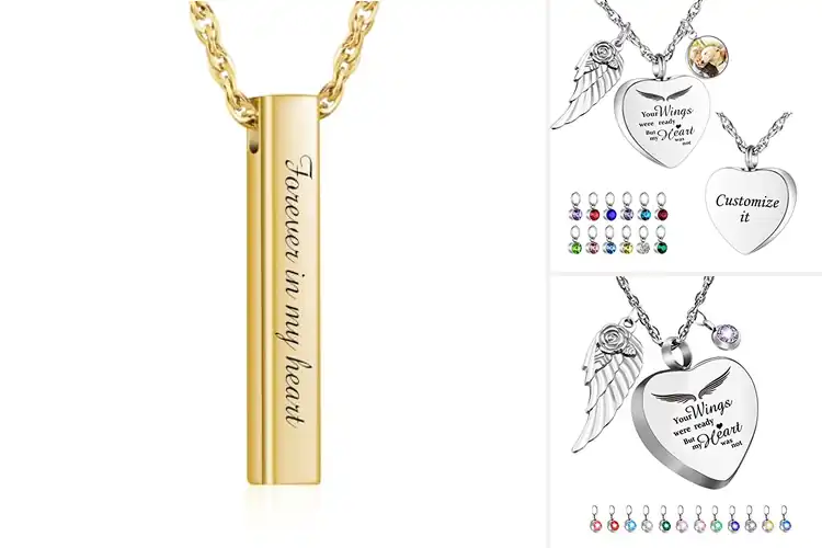 Detailed view of Best Engraved Heart Urn Necklace: Cherish Memories Forever