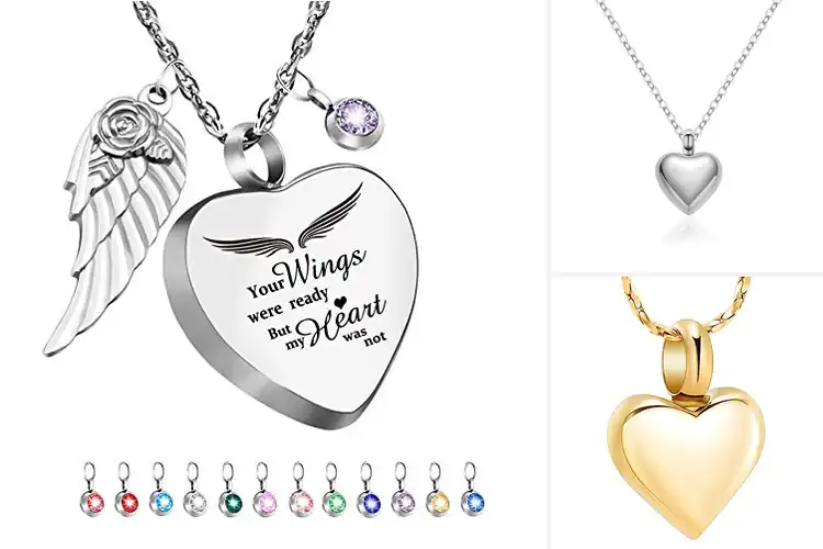 Detailed view of Best Heart Urn Necklace For Ashes