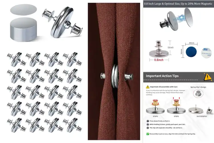 Detailed view of Best Magnetic Fastening Curtains