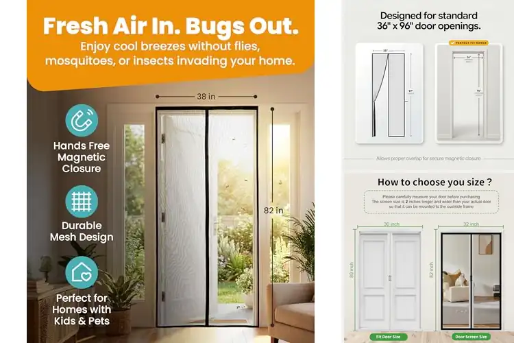 Detailed view of Best Magnetic Sealing Door Curtain For Hands Free Entry