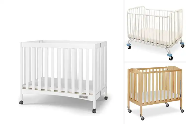 Detailed view of Best Portable Crib With Locking Casters