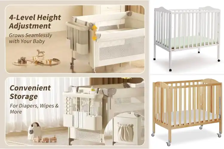 Detailed view of Best Portable Crib With Locking Wheels