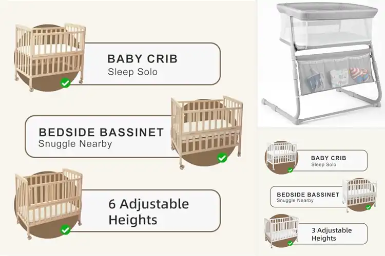 Detailed view of Best Space-Saving Bassinet And Crib