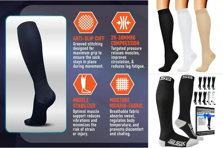 Detailed view of Best Travel Compression Stockings